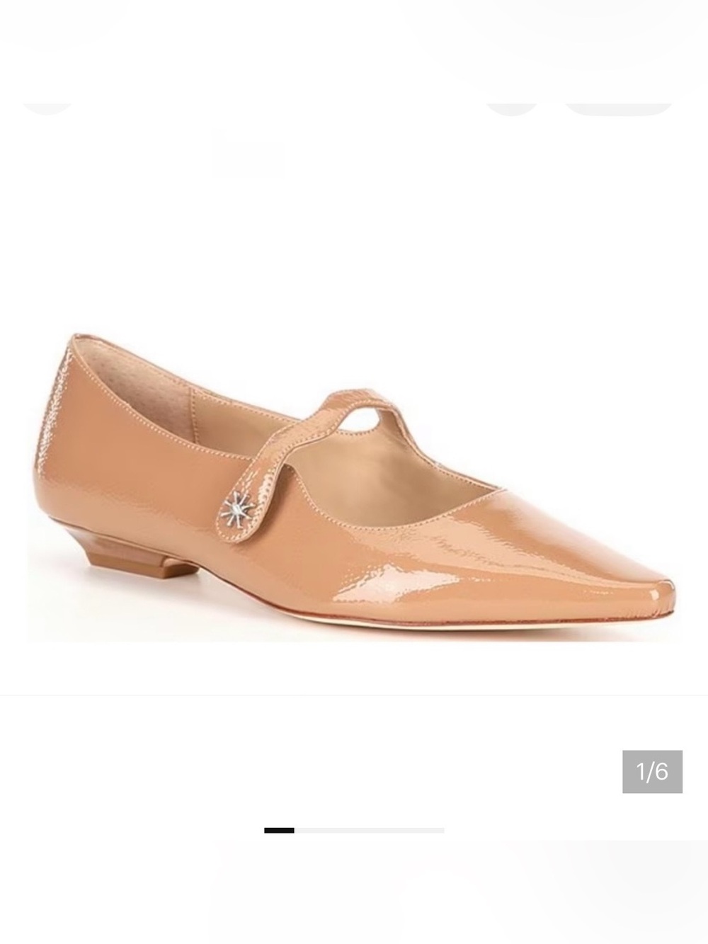 ANTONIO MELANI Elizabeth Damrich Livi Nude Leather Pointed Toe Flats Size 8.5